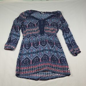 Roxy Blue and Pink East Indian BOHO Dress